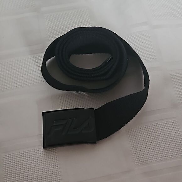 Fila Men's Fabric Buckle Belt One Size Black - Picture 13 of 16